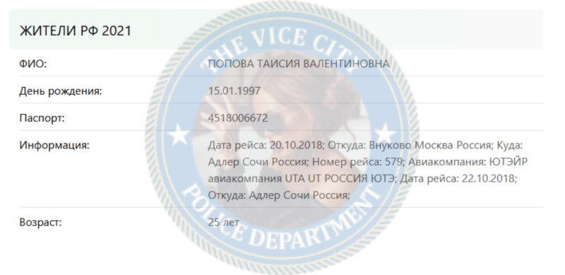 Вепренцева Таисия - эскортница 1997 г.р. Вепренцева Таисия - эскортница 1997 г.р.