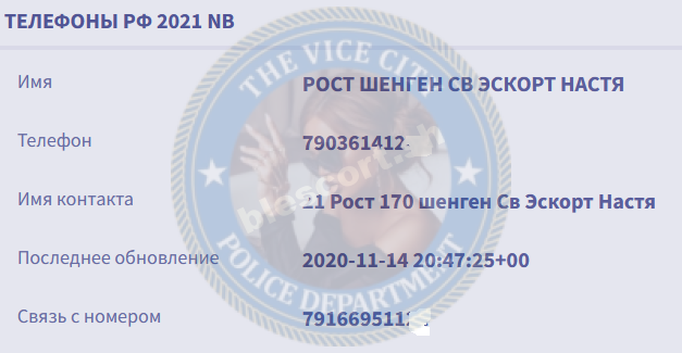 Кравченко Анастасия - эскортница 1990 г.р.