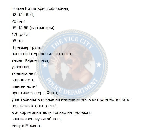 Боцан Юлия - эскортница 1994 г.р. Боцан Юлия - эскортница 1994 г.р.