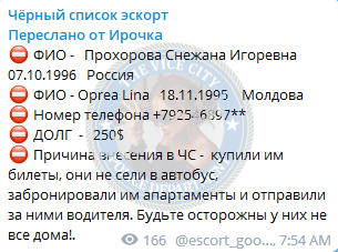 Прохорова Снежана 1996 г.р. - ЧС эскорта Прохорова Снежана 1996 г.р. - ЧС эскорта