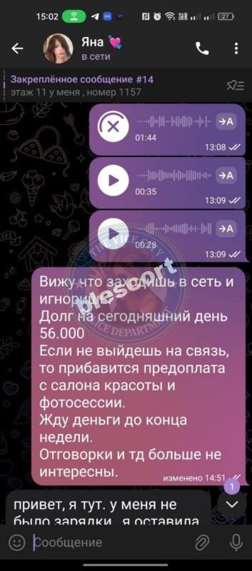 Яна Шипелева - ЧС эскорта Яна Шипелева - ЧС эскорта
